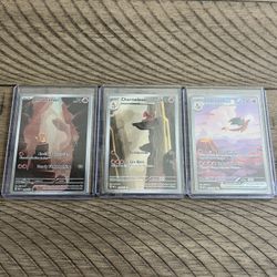 Pokemon SV 151 3 card lot - Charizard ex 199 - Charmeleon 169 - Charmander 168 NM-M