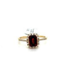 10kt Gold. Gemstone Diamond Ring With Garnet .18ctw 1.90grams Size 7 1/4 165041 4