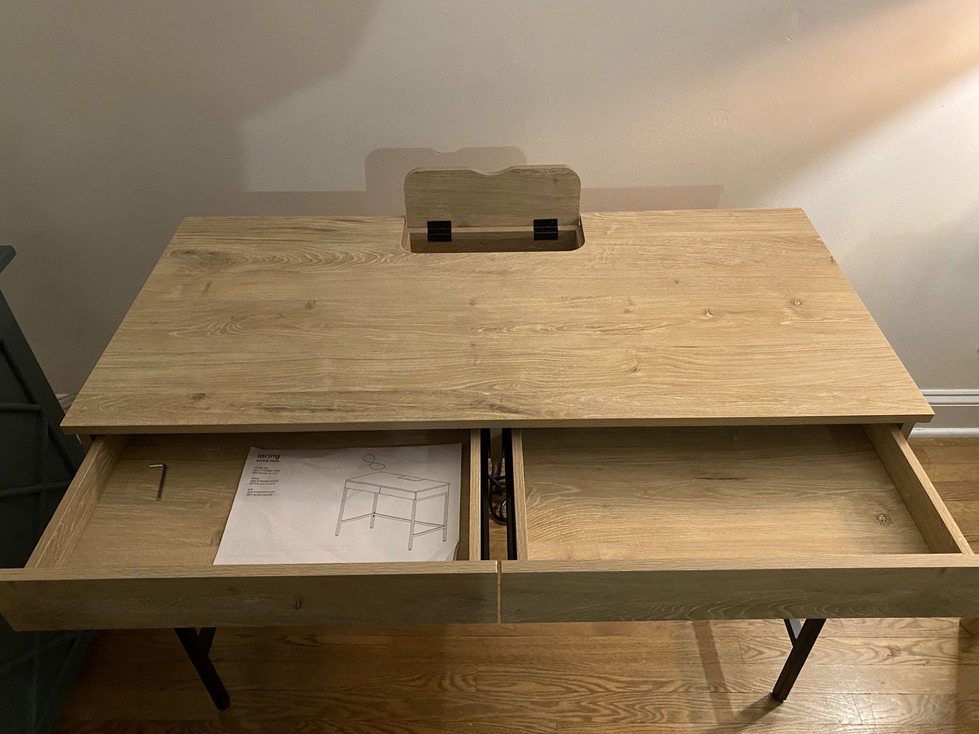 Loring Wood Writing Desk with Drawers Project 62 TARGET Vintage Oak for