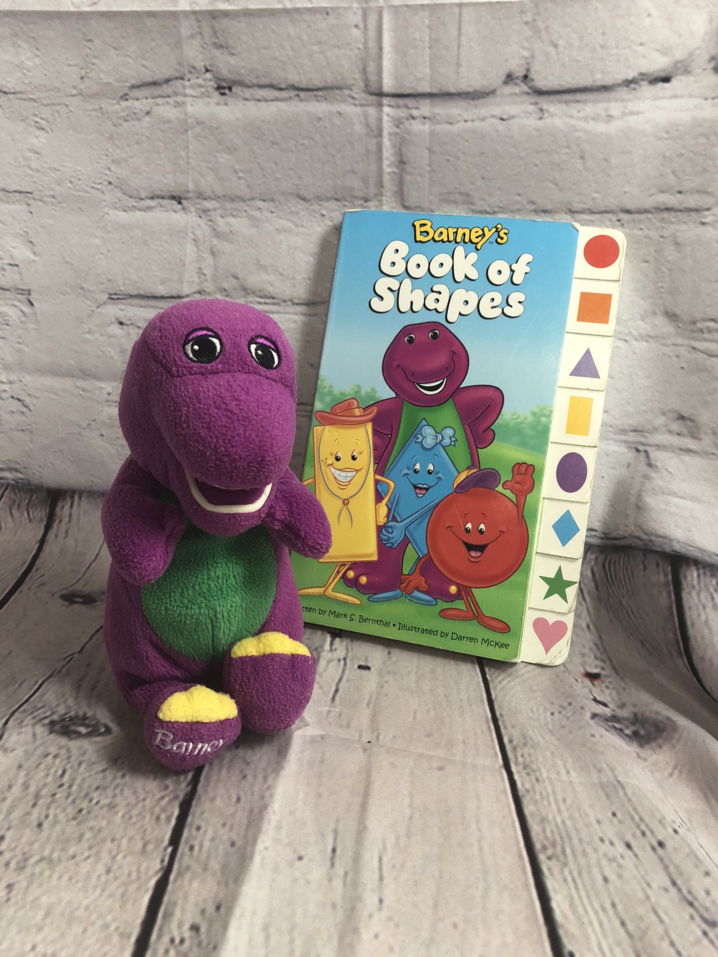 Barney Dinosaur Plush Toy Shapes Board Book Lot