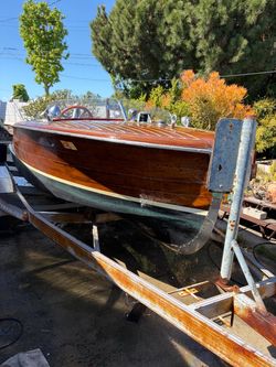 Classic Vintage Wooden Runabout Boat
