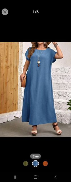EMERY ROSE Plus Solid Batwing Sleeve Tunic Dress