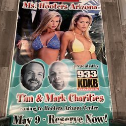 Collectible Vintage Vinyl Poster. KDKB - Tim and Mark , Hooters , Budweiser 