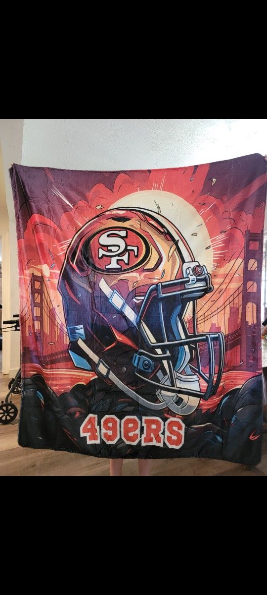 San Francisco 49er Blanket Throw Size 54"x64" Brand New