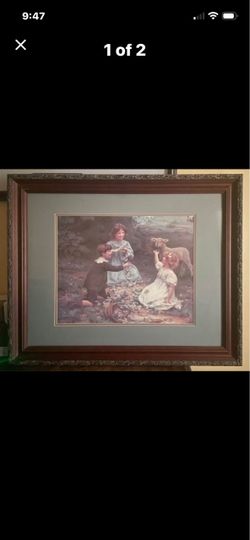 Playful print of three kids and a lamb