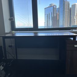 Tribesigns 55 inch Large Computer Desk with Storage Cabinet, Modern