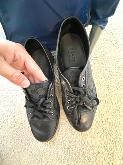 $350 OBO Gucci GG Canvas Low ‘Grey Black’ Men’s Size 10