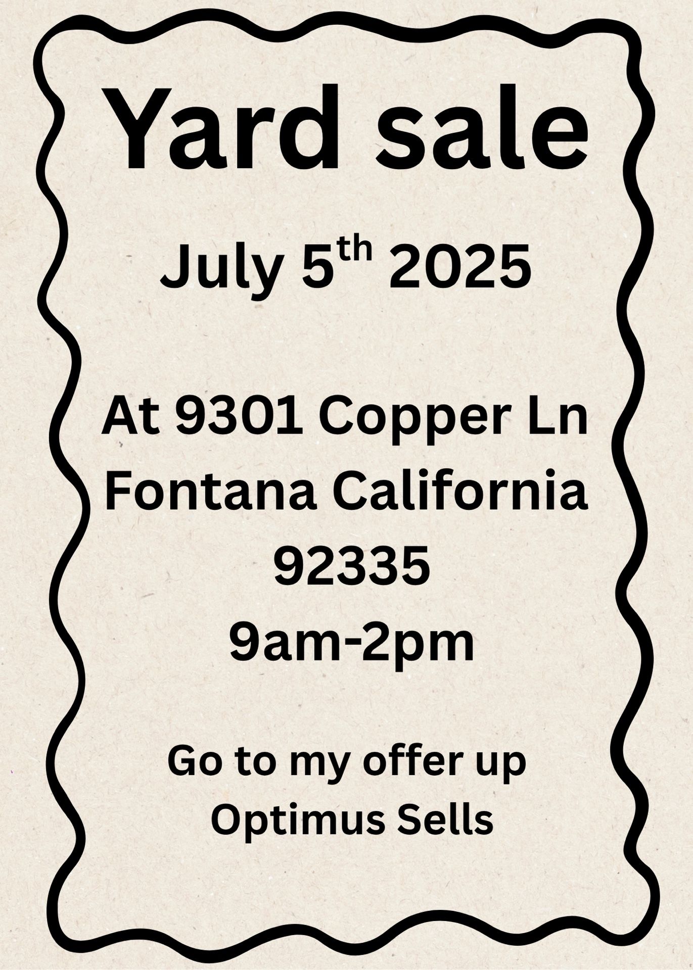 Yard Sale At This Location