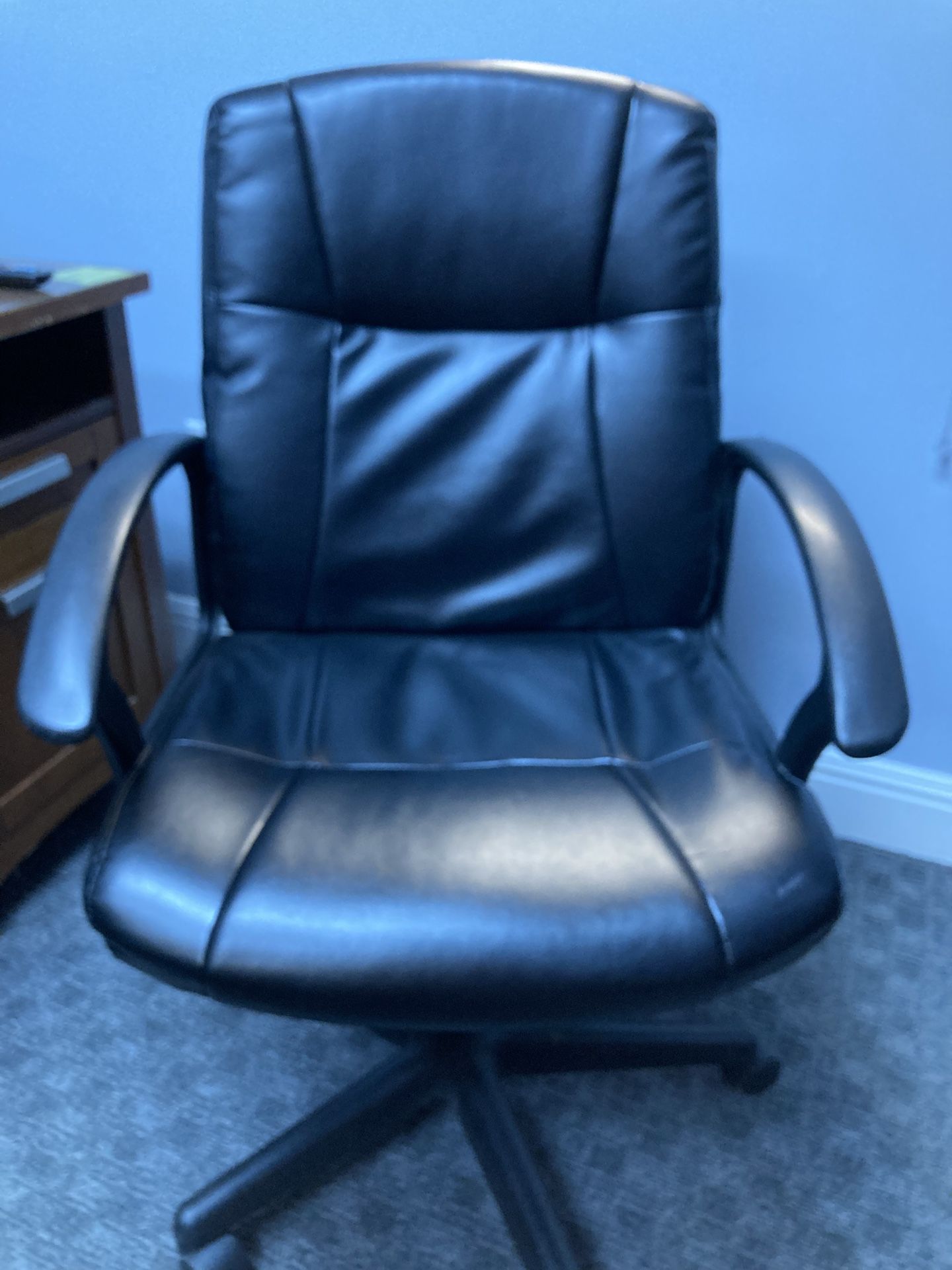 Office Chair Black Faux Leather