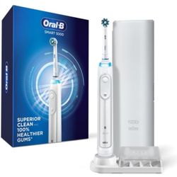 Oral-B Smart 5000 Rechargeable Electric Powered Toothbrush, Black with Travel Case and Bluetooth - Visible Pressure Sensor to Protect Gums - 5 Cleanin