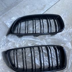 BMW 4 Series Kidney Grilles Dual Slat Set Gloss Black