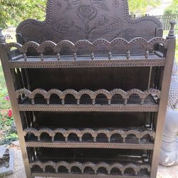 EXOTIC HAND CARVED ANTIQUE SHELVING