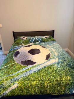 Soccer comforter and curtains
