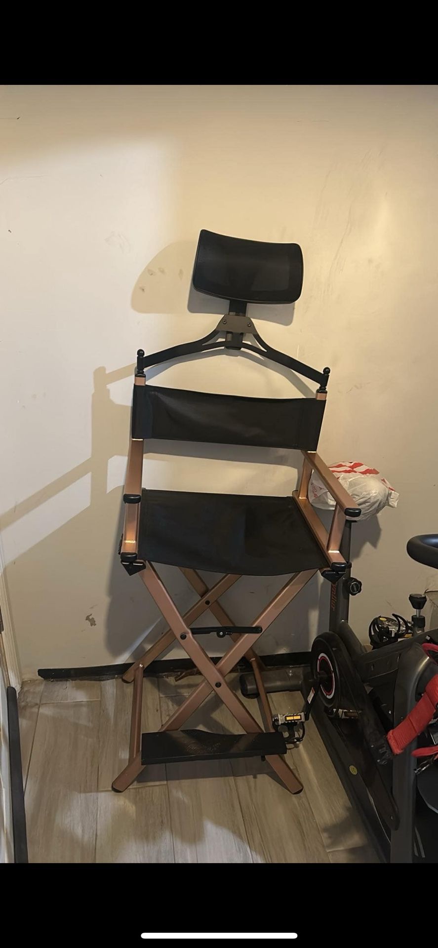 Folding Directors Chair - Portable Aluminum Makeup Artist Chair with Headrest, Supports Up to 330 lbs, High Back Design Ideal for Camping, Lawn, and M