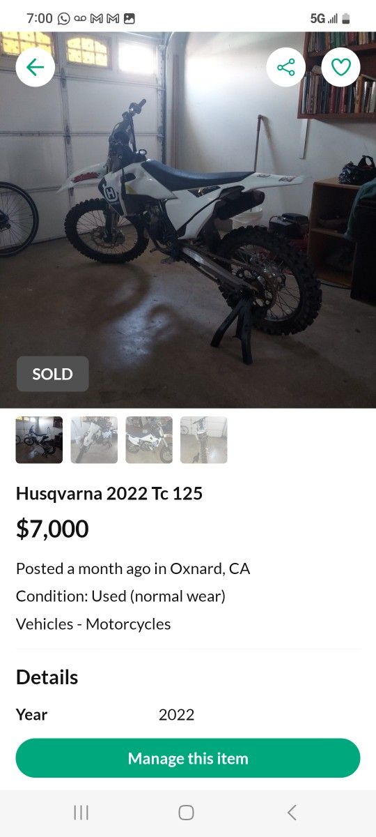 Husqvarna 2022 Tc 125
