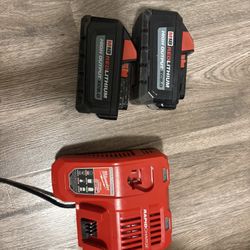 Milwaukee Batteries and Charger Kit