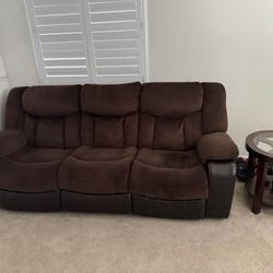 Sofa Recliner Plus End Table