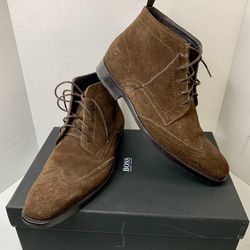 HUGO BOSS Men's  7 Clelior Suede Ankle Boots NEW