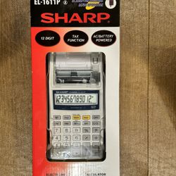 Sharp EL-1611PA Printing Calculator. The Box Is In Gift Quality Condition!