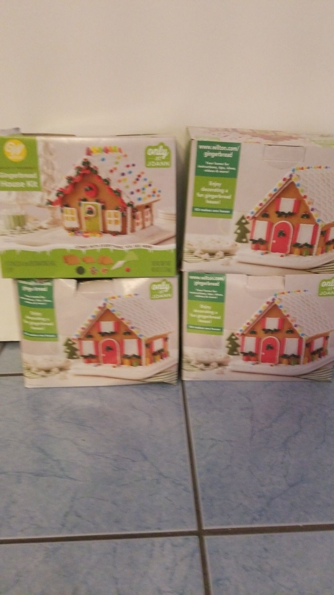 Four(4) Build It Yourself Gingerbread House Kit