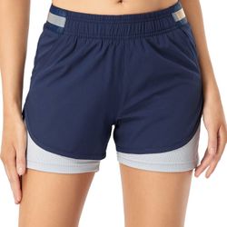 Womens Workout Shorts 2 in 1 Athletic Running Yoga Training Sports Shorts with Pockets