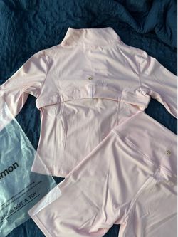 Pink lulu lemon sweater and shorts set