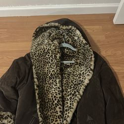 Reversible, winter coat, suede, and leopard