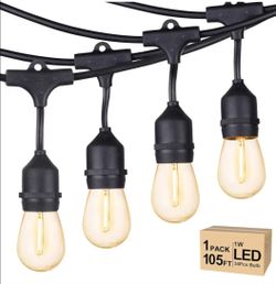 Svater Commercial Grade Patio Lights with 1W Dimmable S14 Shatterproof Bulbs