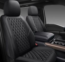 Black Diamond Quilted Leather Car Seat Covers