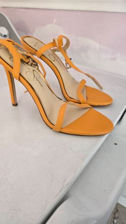 Jessica Simpson Orange Strappy Stiletto Heels - Size 7
