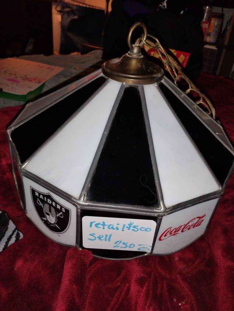 Vintage Coca Cola/Raiders Hanging Lamp