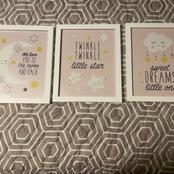 Twinkle Little Star Frame Nursery Decor