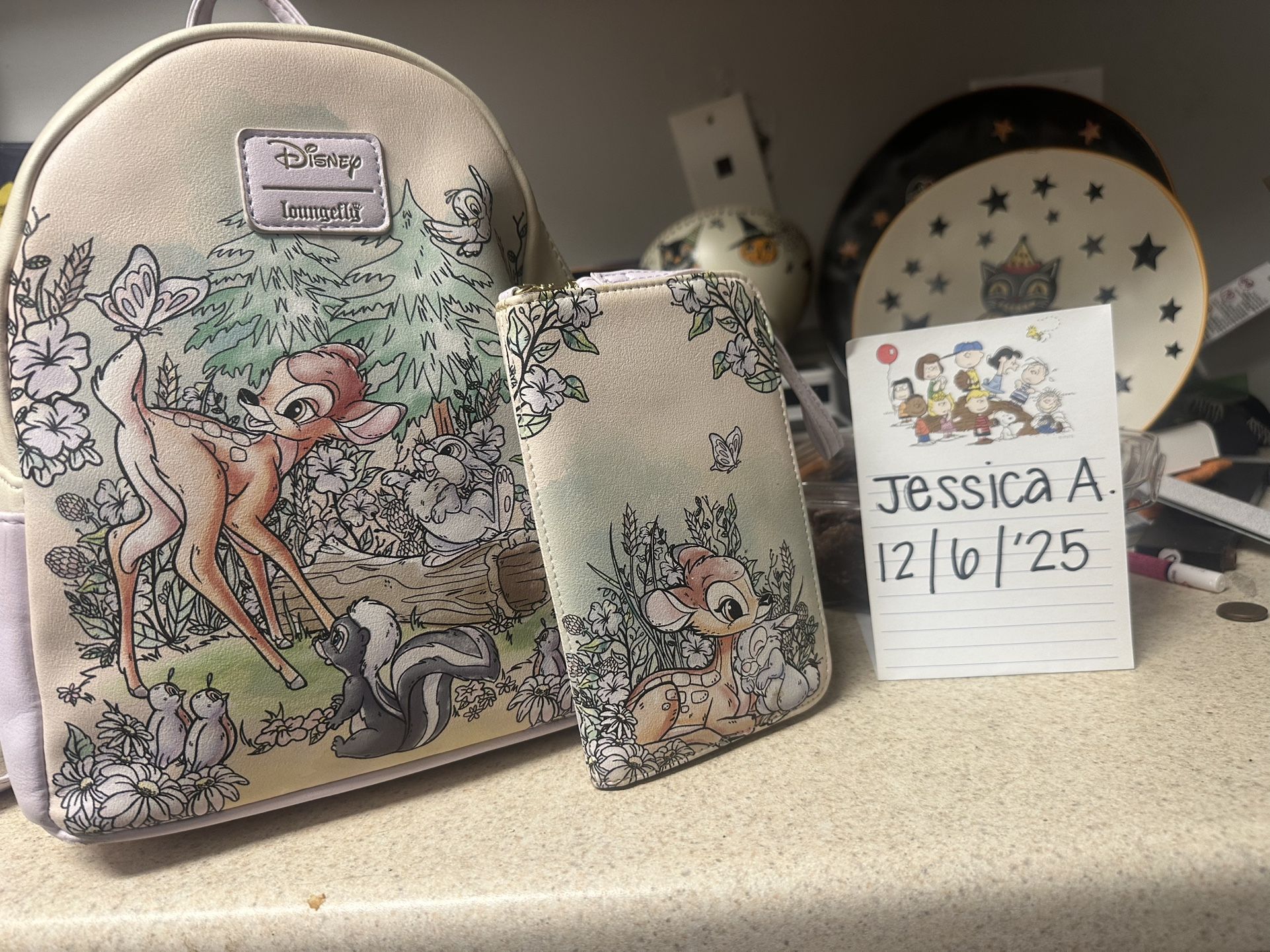 USED bambi Backpack And Wallet Set Loungefly