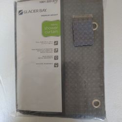 Glacier Bay Premium Weight 70 in. x 72 in. Fabric Shower Curtain in Gray
