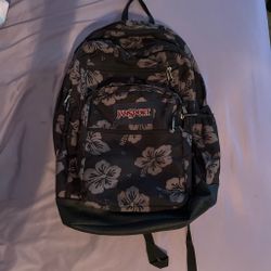 Jan sports black floral backpack