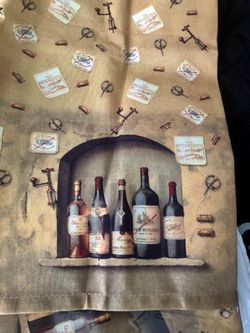 3 Pics The Artists  Kitchen Window Treatment Curtains Wine Bottle Prints New SHIPPING ONLY 