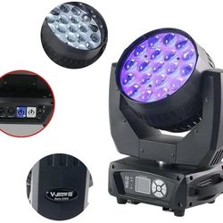 VShow 19x15W RGBW 4IN1 Aura Zoom Wash Moving Head Light with Backlight Led- LED Beam Zoom Moving Lights, Stage Led Moving Head Lighting for Dj Disco a