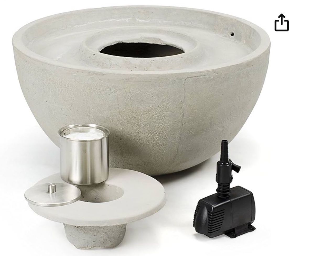 Aquascape 78202 Fire Fountain Water Feature for Patios, Decks, and Gardens, 28-Inch, Gray
