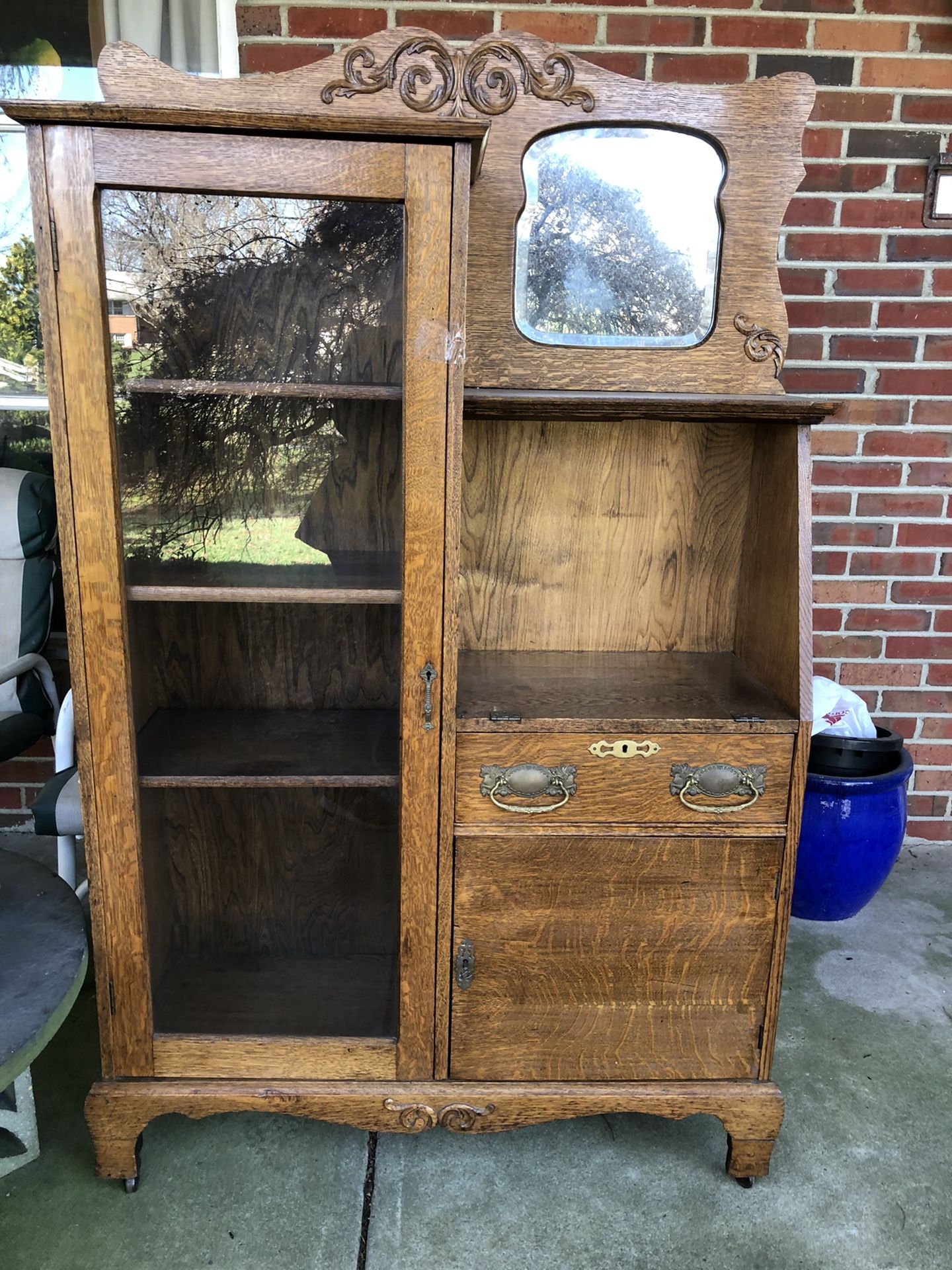 Oak side by side Vintage Secretary/bookcase