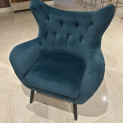 Velvet Accent Chair And End Table 