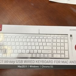 Macally 98 Key Usb Wired Keyboard For Mac And Pc