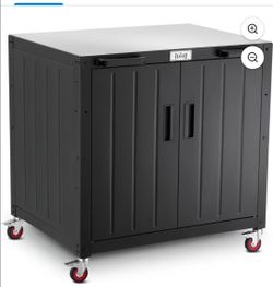 FEASTO 304 Stainless Steel Movable Outdoor Grill Cart with Storage Cabinet