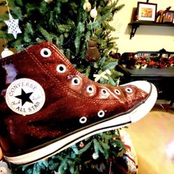 Sparkly Rare Red Wine Colored Converse Chuck Taylors 