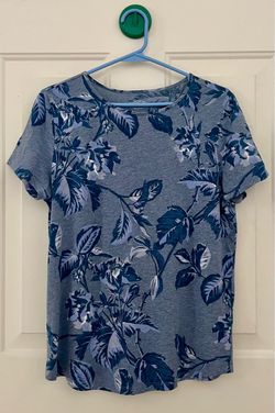 Ann Taylor Loft Leaf Print Tee Top (M)