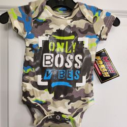 Mini Fresh Premium Camouflage Onesie T-Shirt Sz 0-3 mo 