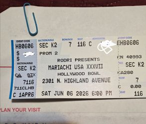 2 tickets para el sabado mariachi USA XXXVII