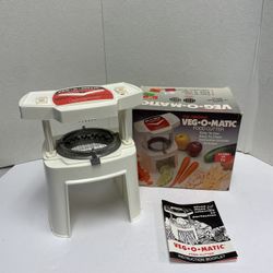 Vintage Veg-O-Matic Food Cutter Preparer Chopper With Box Blade Kitchen Tool