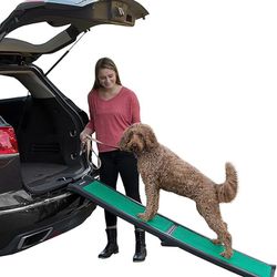 Pet Gear supertraX Ramps for Dogs and Cats, Maximum Traction Surface, Portable/Easy-Fold (No Tools Required), Built in Handle,  66” Inches Long, Suppo