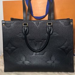 BNIB Louis Vuitton OnTheGo GM Tote Black Empreinte Leather