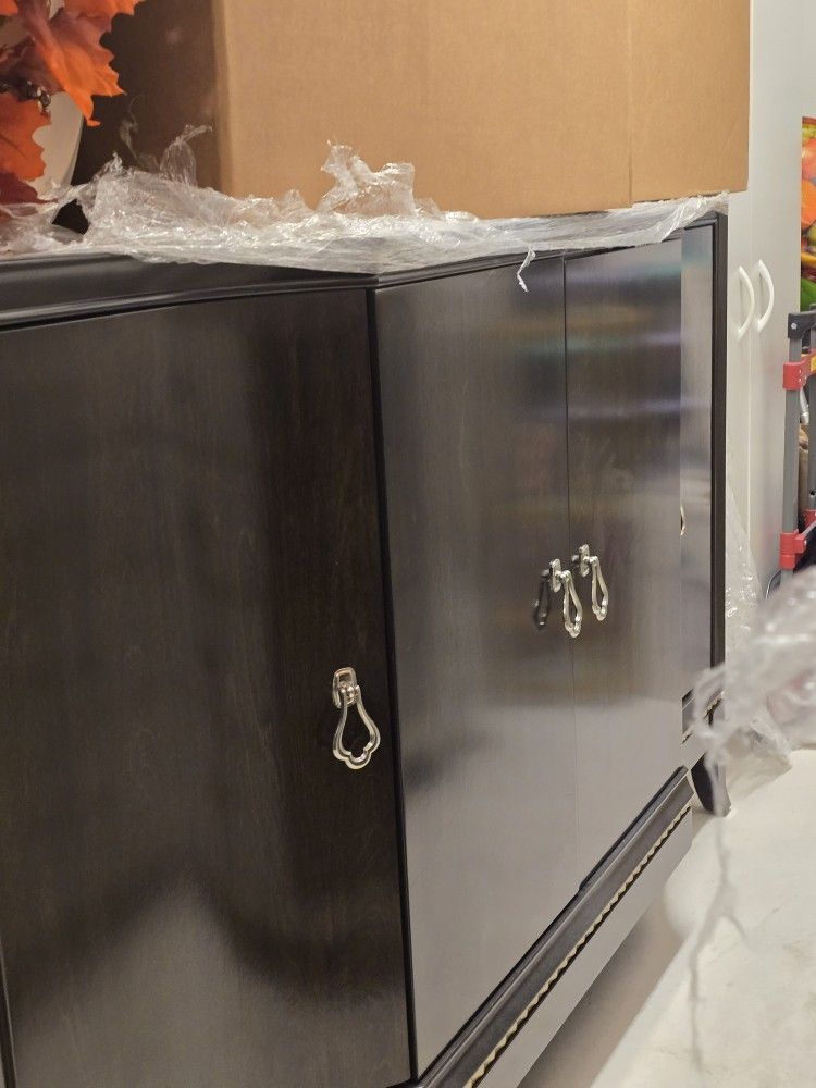 Dark Cherry Wood Cabinet